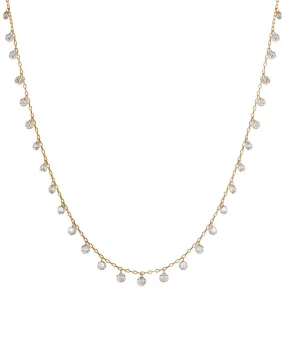 Yellow Gold Floating Diamond Necklace